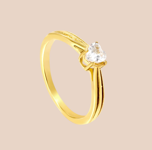 Strahlender Zirkonia Ring 18k Vergoldeter Edelstahl