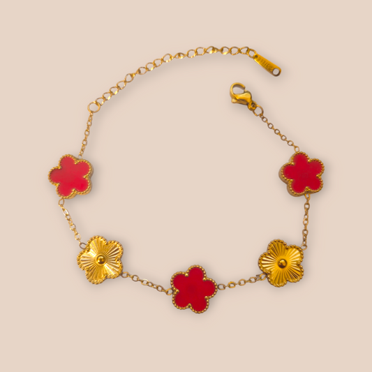 Kleeblatt Armband Rot